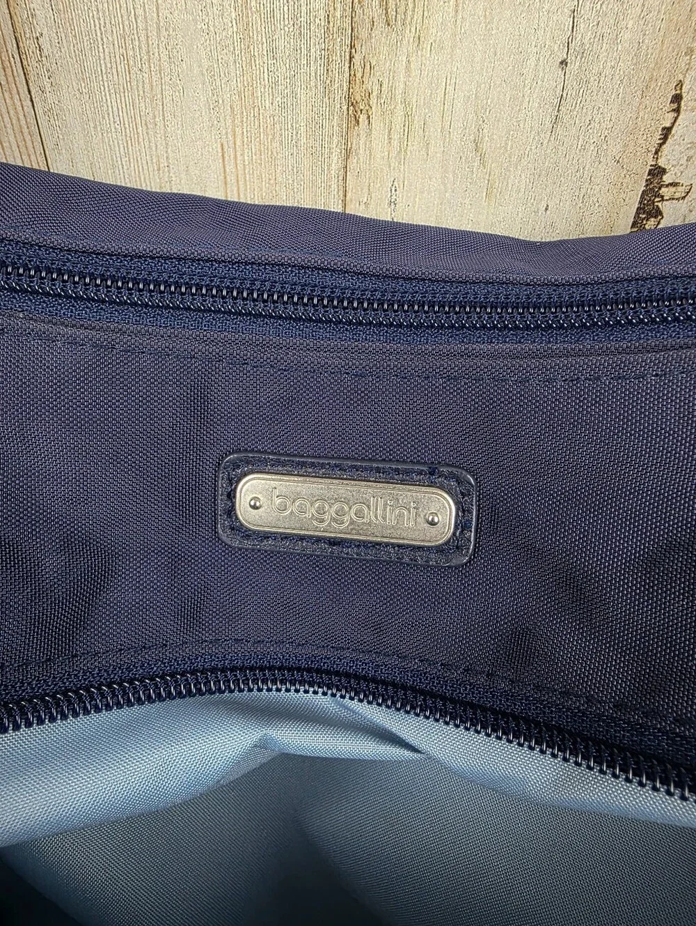 Baggallini Anywhere Large Hobo Tote With RFID Phone Wristlet Navy Blue